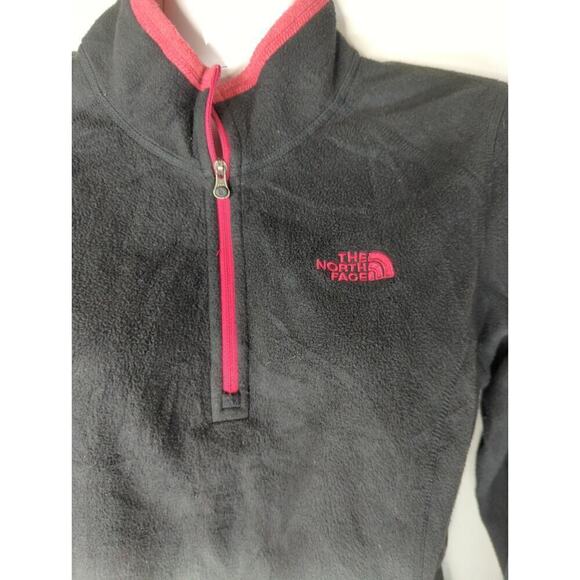 The North‎ Face Black & Cerise Pink Heather Glacier 1/4 Zip Fleece Jacket Size S - Picture 4 of 9